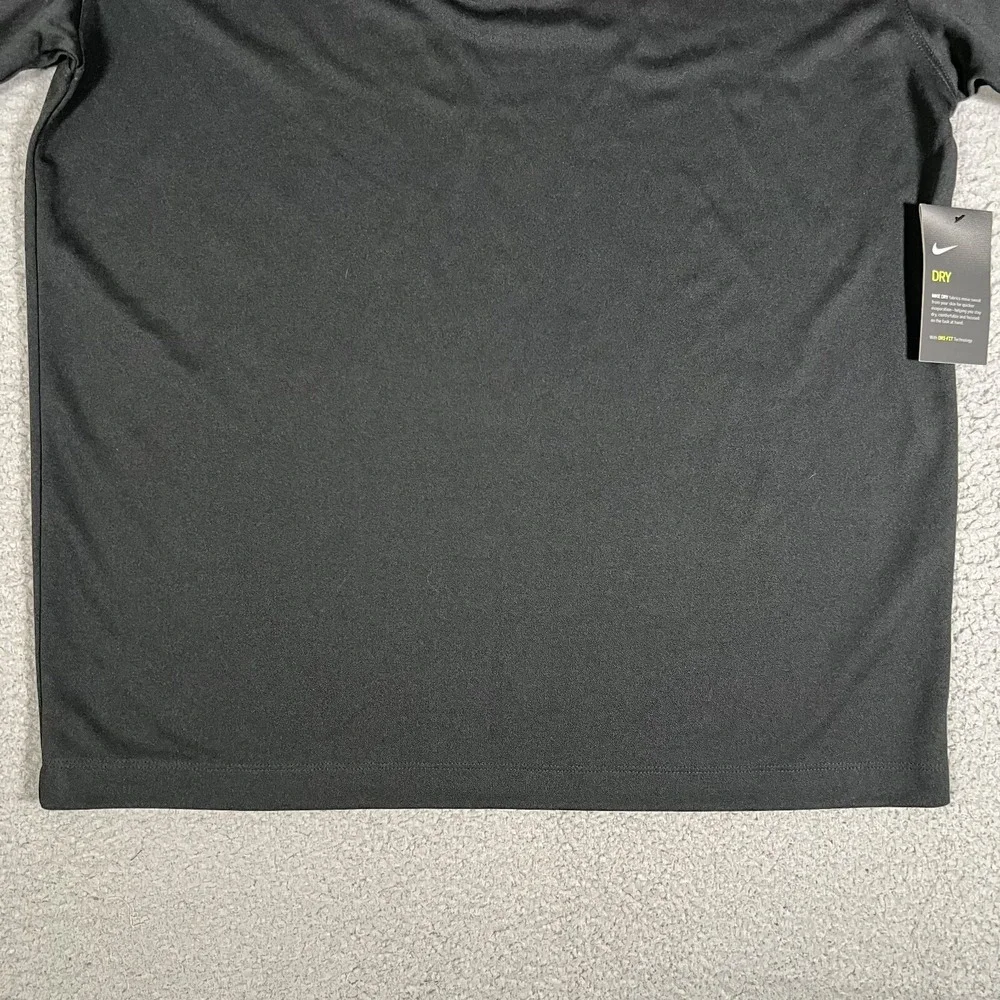 Nike Shirt Mens Large Black Golf Polo‎ Performance Stretch Dri-Fit Casual Preppy